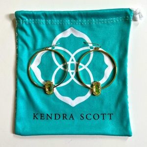 Kendra Scott Elora Dichroic Glass And Gold Hoop Earrings